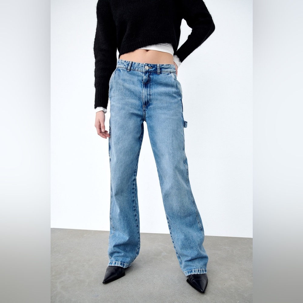 Zara Blue Wide Leg Jeans